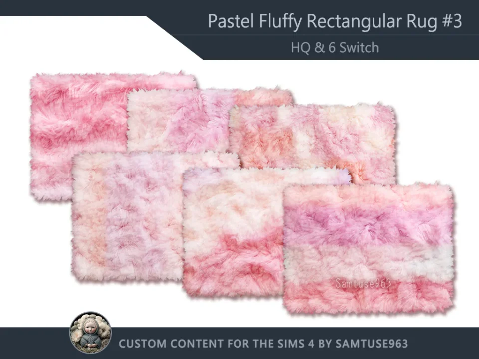 HQ Pastel Fluffy Rectangular Dance Rug #3 Samtuse963