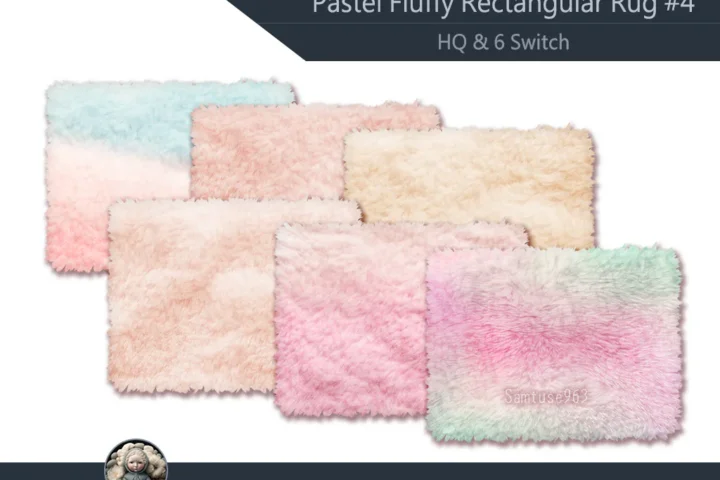 HQ Pastel Fluffy Rectangular Dance Rug #4 Samtuse963