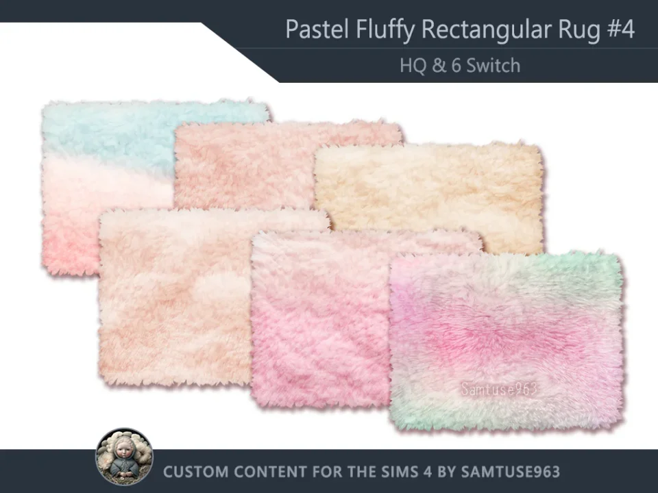 HQ Pastel Fluffy Rectangular Dance Rug #4 Samtuse963