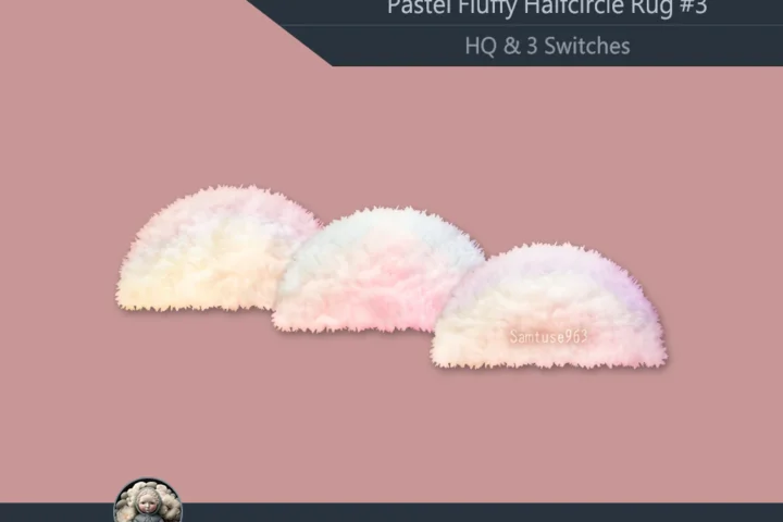 HQ Pastel Fluffy Half Circle Dance Rug #3 Samtuse963