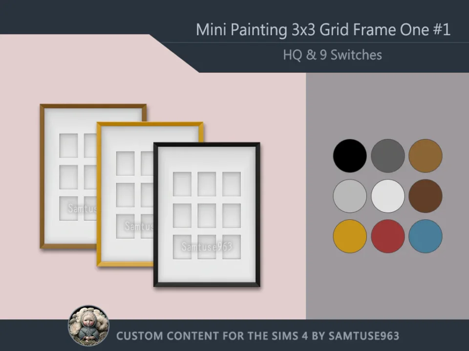 HQ Mini Painting 3x3 Grid Frame One #1 Samtuse963