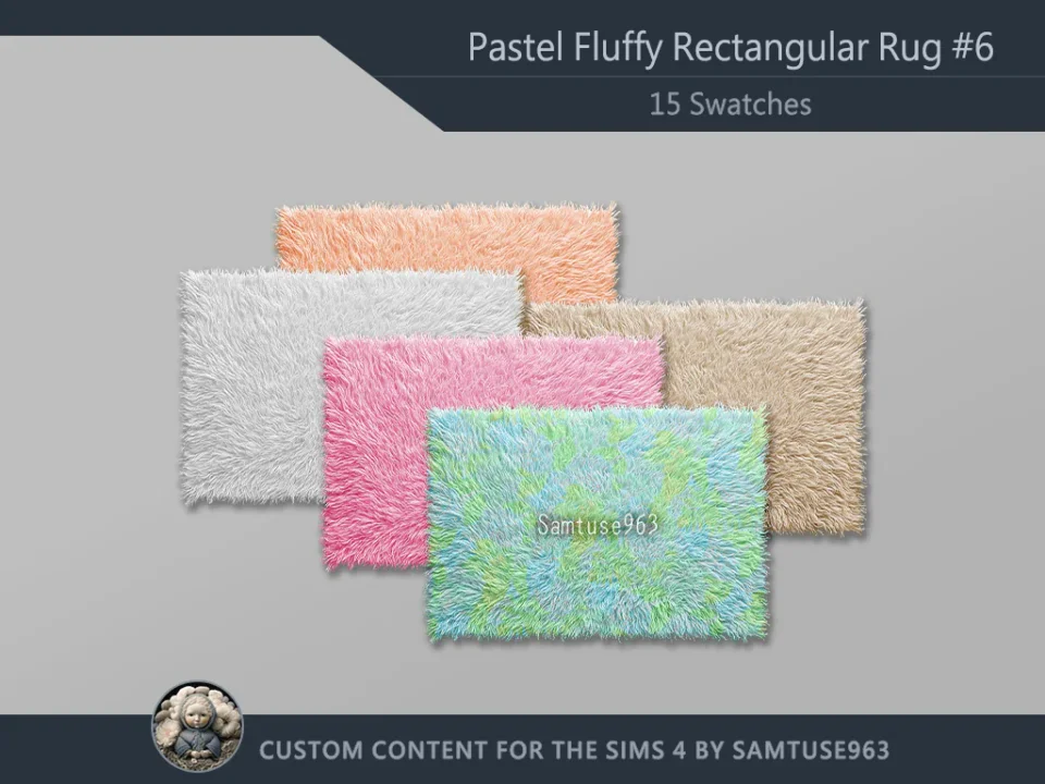 Pastel Fluffy Rectangular Dance Rug #6 Samtuse963