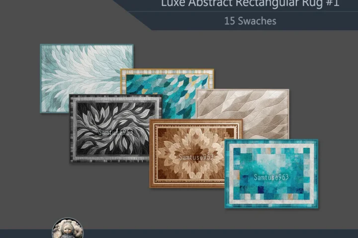Luxe Abstract Rectangular Dance Rug #1 Samtuse963