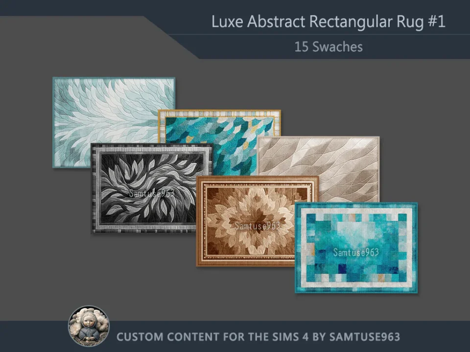 Luxe Abstract Rectangular Dance Rug #1 Samtuse963