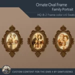 HQ Ornate Oval Frame Family Portrait Sellable Samtuse963