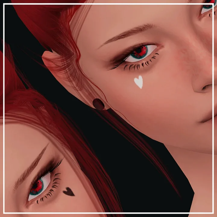 Under Eye Heart Tattoo