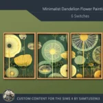 Minimalist Dandelion Flower Painting #1 Sellable Extra A Samtuse963