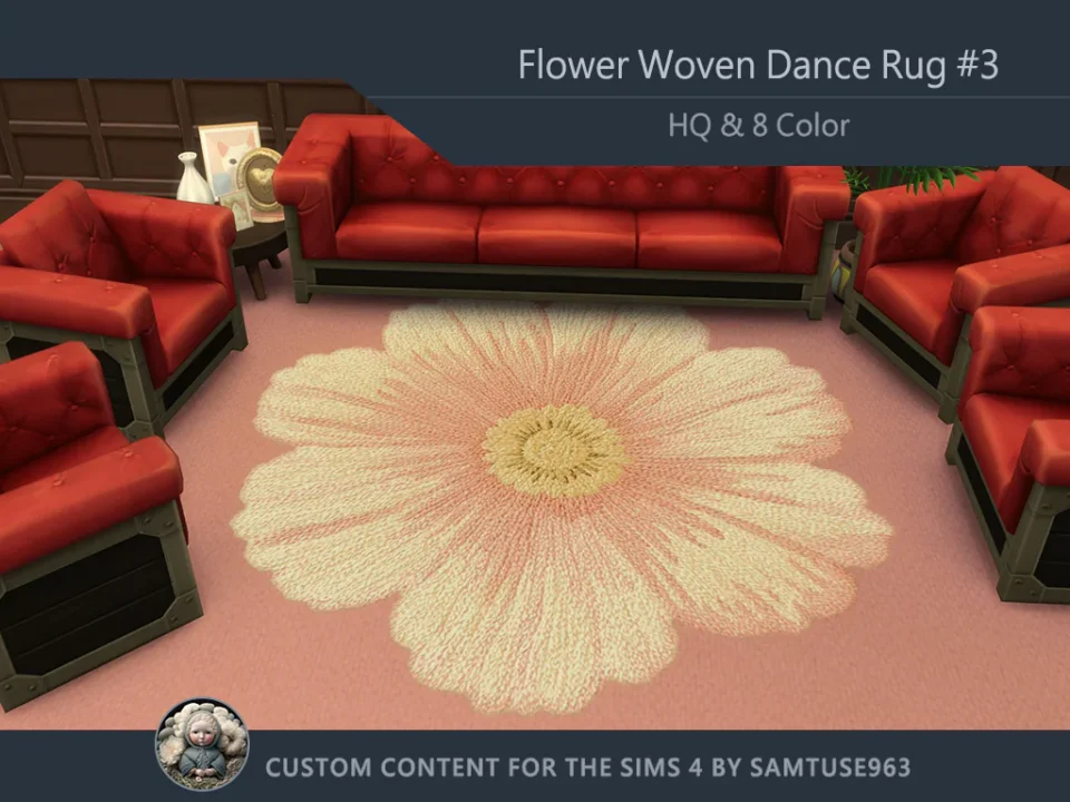 HQ Flower Woven Dance Rug #3 Samtuse963