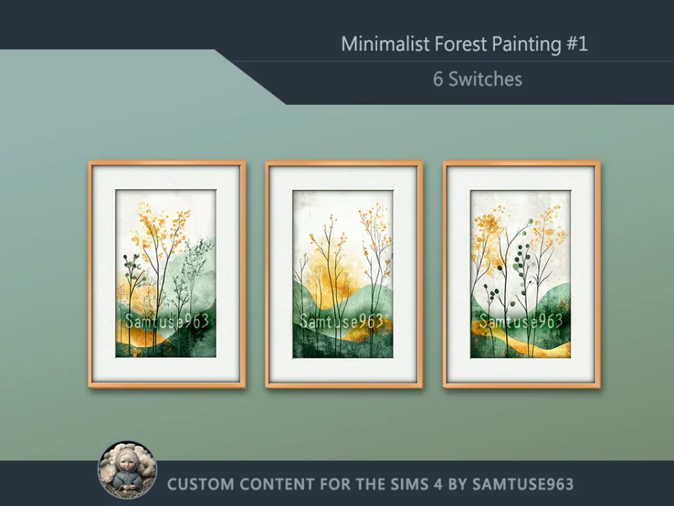 Minimalist Forest Painting #1 Sellable Extra A Samtuse963