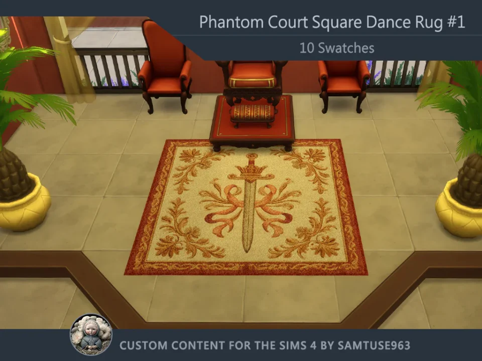 Phantom Court Square Dance Rug #1 Samtuse963