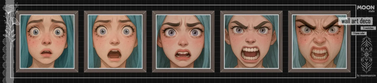 Blue Girl Emotions