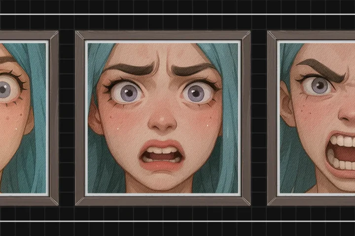 Blue Girl Emotions