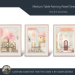 HQ Medium Table Painting Pastel Street #1 Samtuse963