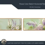 HQ Flower Color Sketch Horizontal Painting #3 Samtuse963