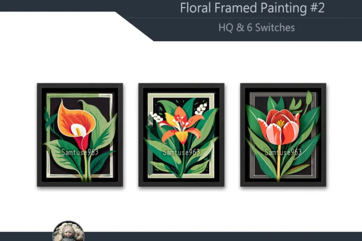 HQ Floral Framed Painting #2 Samtuse963