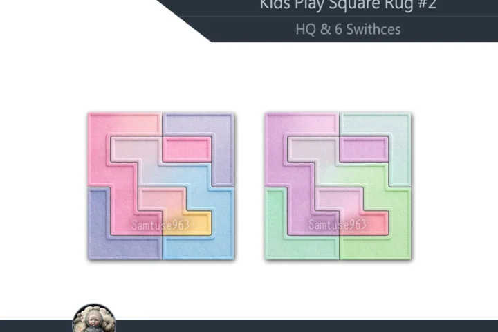 HQ Kids Play Square Dance Rug #2 Samtuse963