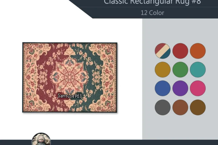 Classic Rectangular Dance Rug #8 Samtuse963