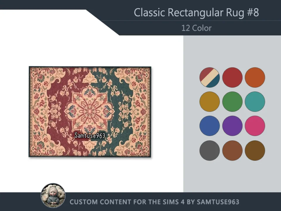 Classic Rectangular Dance Rug #8 Samtuse963