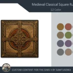 Medieval Classical Square Dance Rug #7 Samtuse963