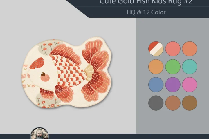 HQ Cute GoldFish Kids Dance Rug #2 Samtuse963