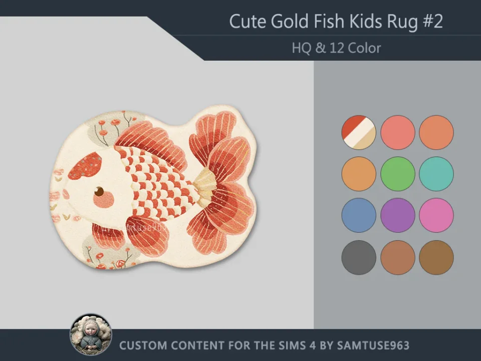 HQ Cute GoldFish Kids Dance Rug #2 Samtuse963