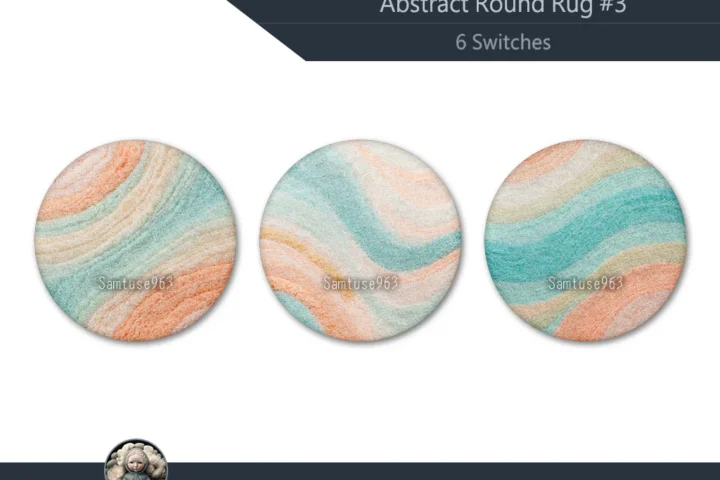 Abstract Round Dance Rug #3 Samtuse963