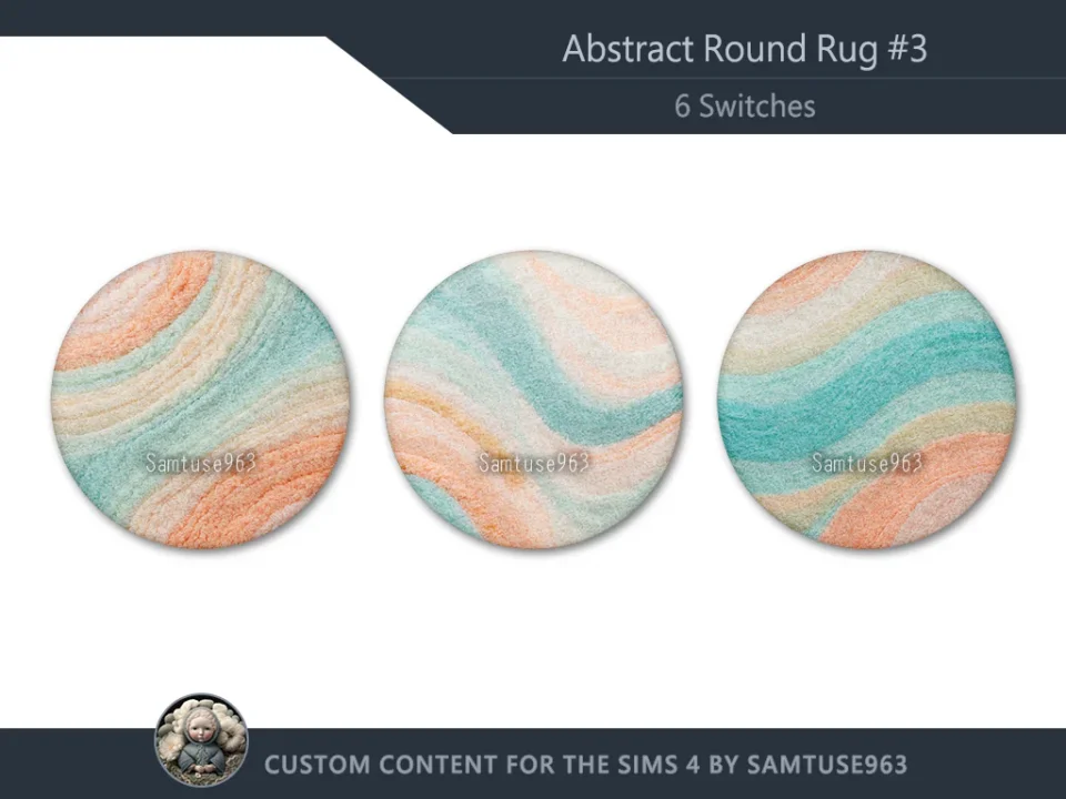 Abstract Round Dance Rug #3 Samtuse963