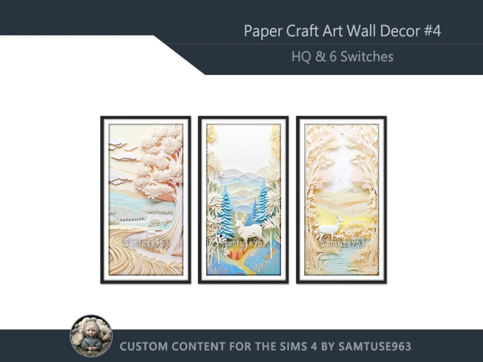 HQ Paper Craft Art Wall Decor #4 Sellable Extra D Samtuse963