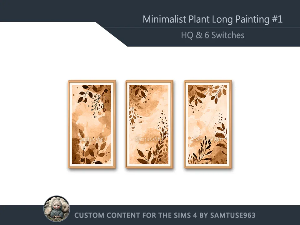 HQ Minimalist Plant Long Painting #1 Sellable Extra D Samtuse963