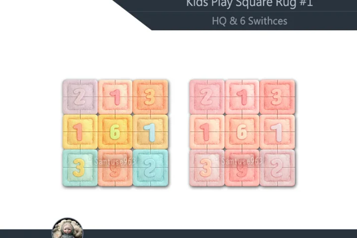 HQ Kids Play Square Dance Rug #1 Samtuse963