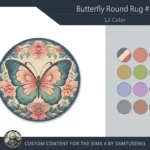 Butterfly Round Dance Rug #3 Samtuse963