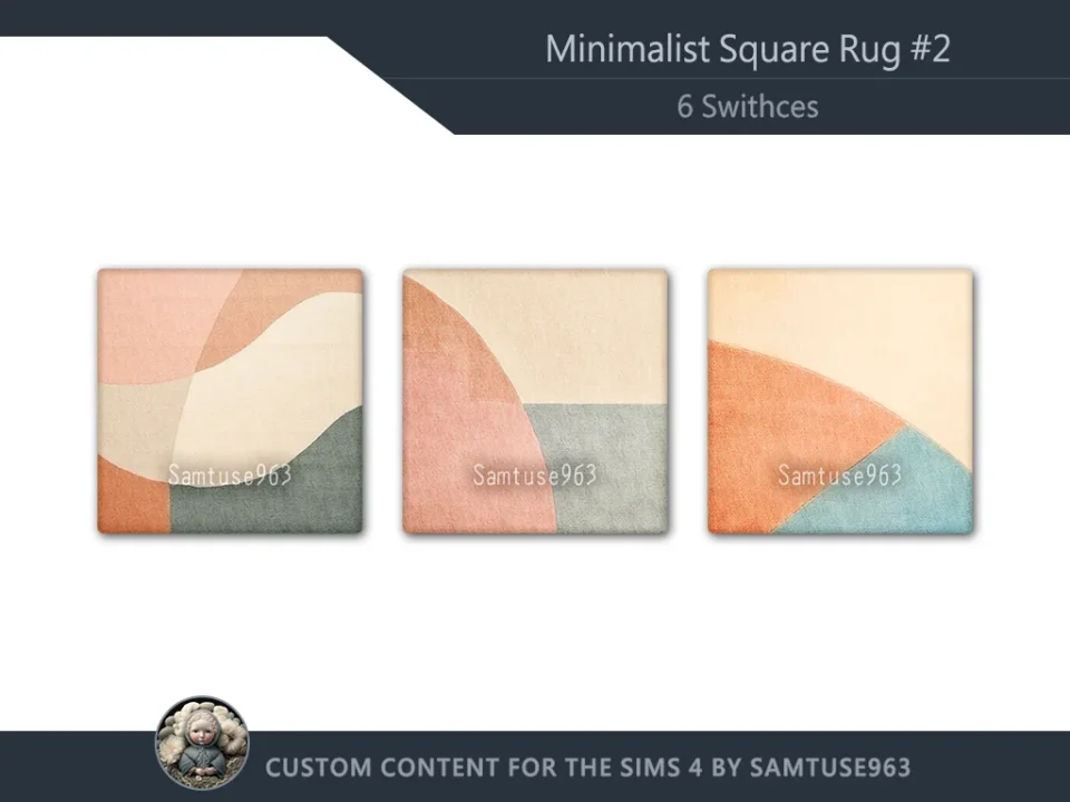 Minimalist Square Dance Rug #2 Samtuse963