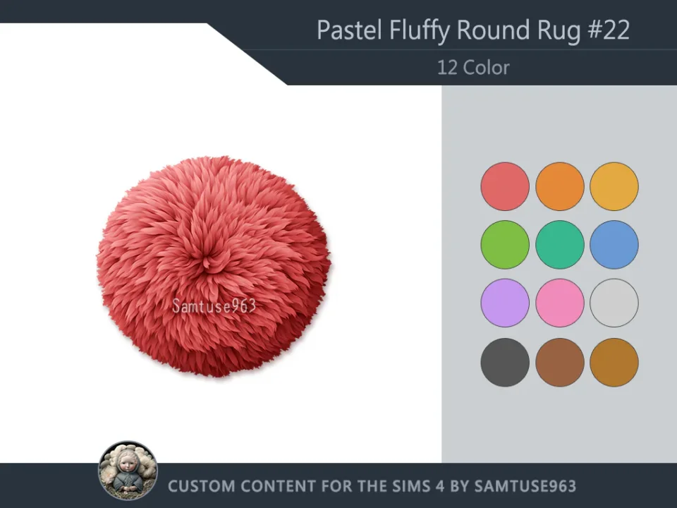 Pastel Fluffy Round Dance Rug #22 Samtuse963