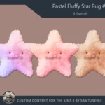 Pastel Fluffy Star Dance Rug #3 Samtuse963