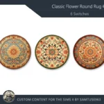 Classic Flower Round Dance Rug #2 Samtuse963