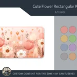 Cute Flower Rectangular Dance Rug #4 Samtuse963