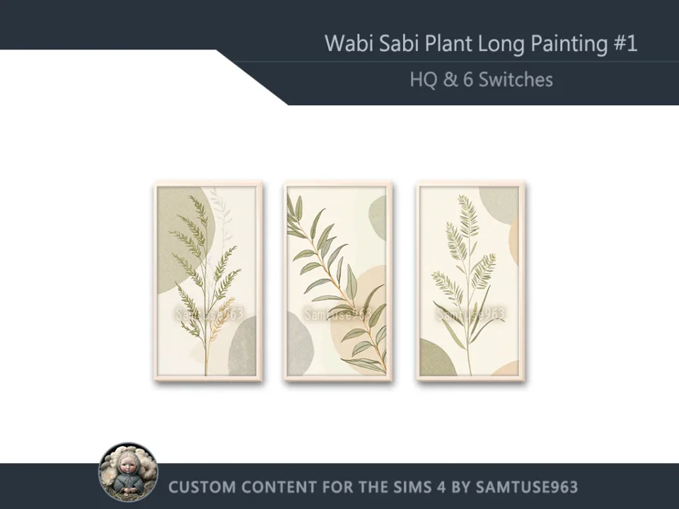 HQ Wabi Sabi Plant Long Painting #1 Sellable Extra D Samtuse963