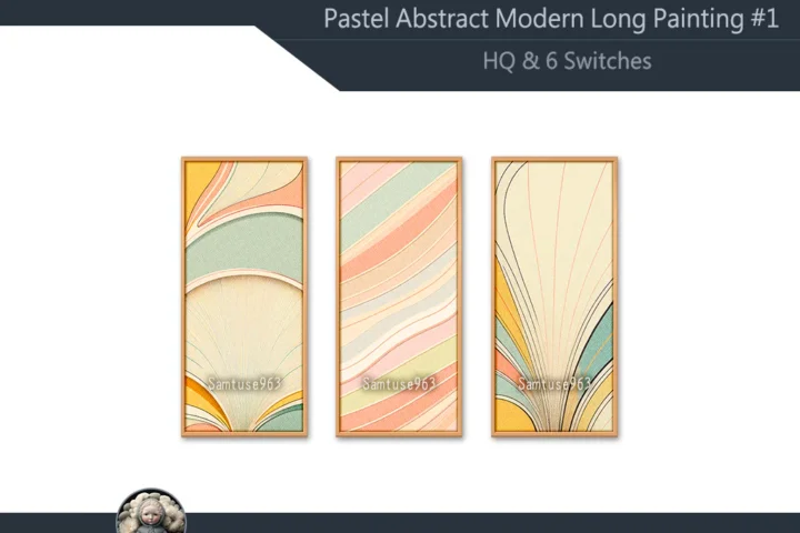 HQ Pastel Abstract Modern Long Painting #1 Sellable Samtuse963