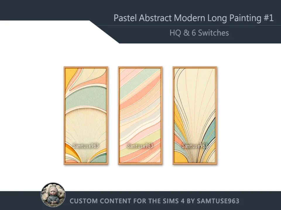 HQ Pastel Abstract Modern Long Painting #1 Sellable Samtuse963