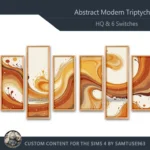 HQ Abstract Modern Triptych #3 Sellable Extra B Samtuse963