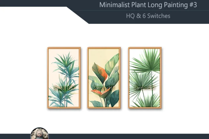 HQ Minimalist Plant Long Painting #3 Sellable Extra D Samtuse963