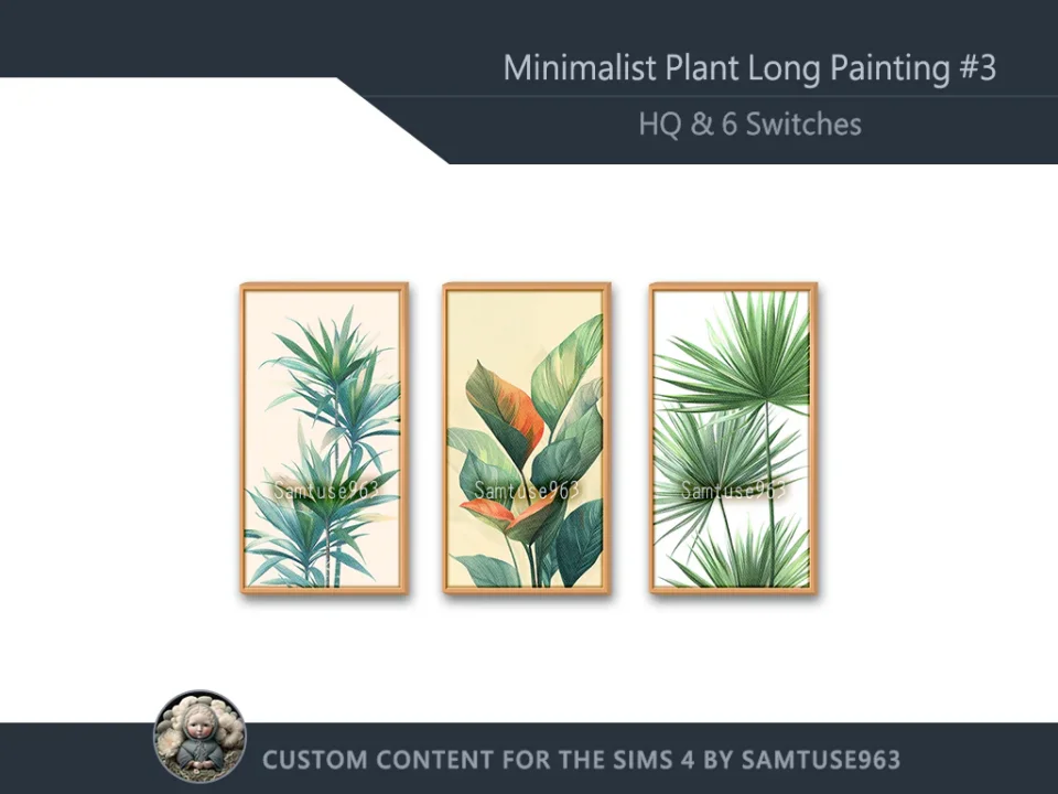 HQ Minimalist Plant Long Painting #3 Sellable Extra D Samtuse963