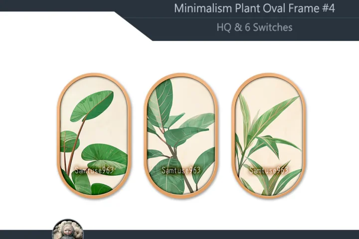 HQ Minimalist Plant Oval Frame #4 Samtuse963