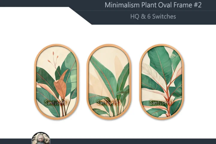 HQ Minimalist Plant Oval Frame #2 Samtuse963