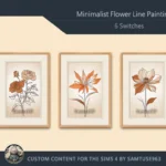 Minimalist Flower Line Painting #1 Sellable Extra A Samtuse963