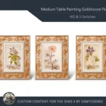 HQ Medium Table Painting Goblincore Flower #1 Samtuse963