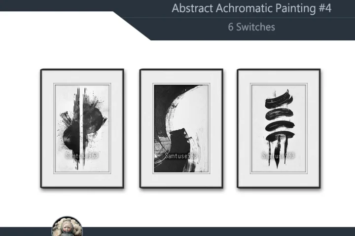 Abstract Achromatic Painting #4 Sellable Extra A Samtuse963
