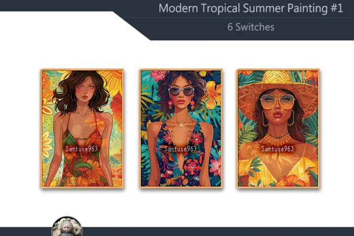 Modern Tropical Summer Painting #1 Sellable Extra A Samtuse963