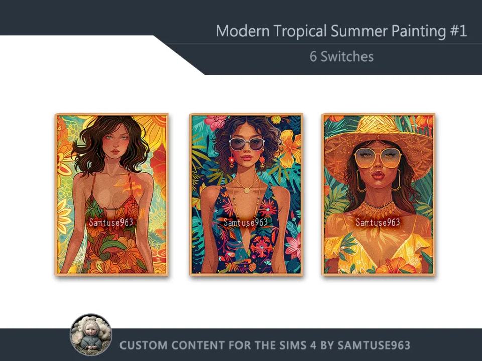 Modern Tropical Summer Painting #1 Sellable Extra A Samtuse963