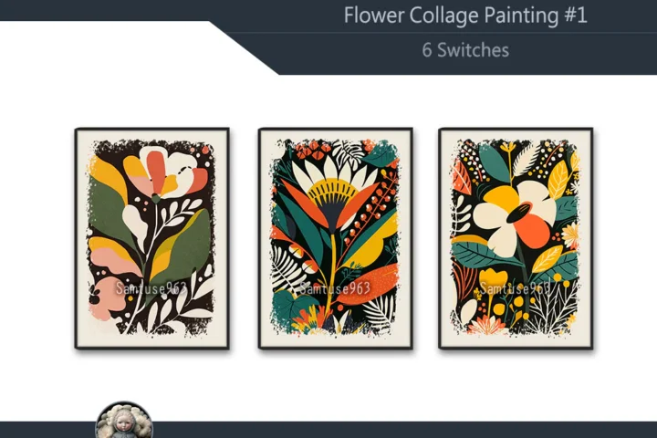 Flower Collage Painting #1 Sellable Extra A Samtuse963